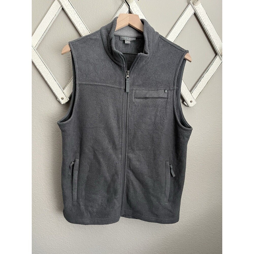 Free Fly Men's M Bamboo Viscose Full Zip Fleece Vest - Gray
